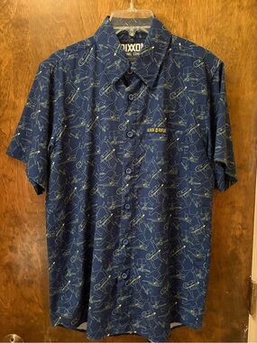 Dixxon Navy Short-Sleeve Button-Up Shirt